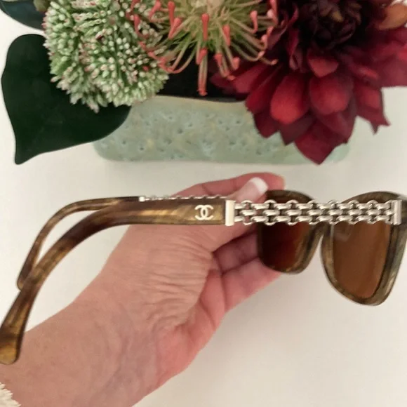EUC Chanel Sunglasses Turtoise CHANEL Sunglasses: Square Sunglasses, acetate & strass  main image 3